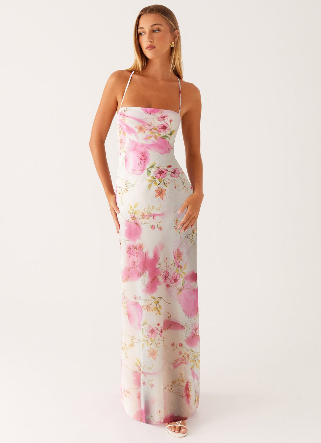 Robe maxi fleurie d'été pour femmes, sans manches, style bohème