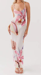 Robe maxi fleurie d'été pour femmes, sans manches, style bohème