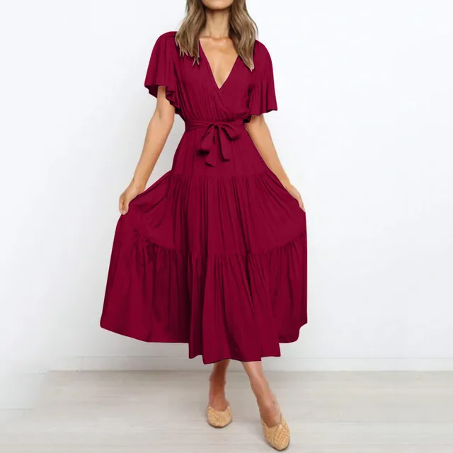Léa Blanchet® | Robe maxi à col en V