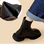 Léa Blanchet | Bottines Minimalistes à Bout Carré