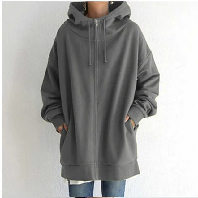 Sophie Paris | Manteau Sweatshirt à capuche en polaire avec fermeture éclair