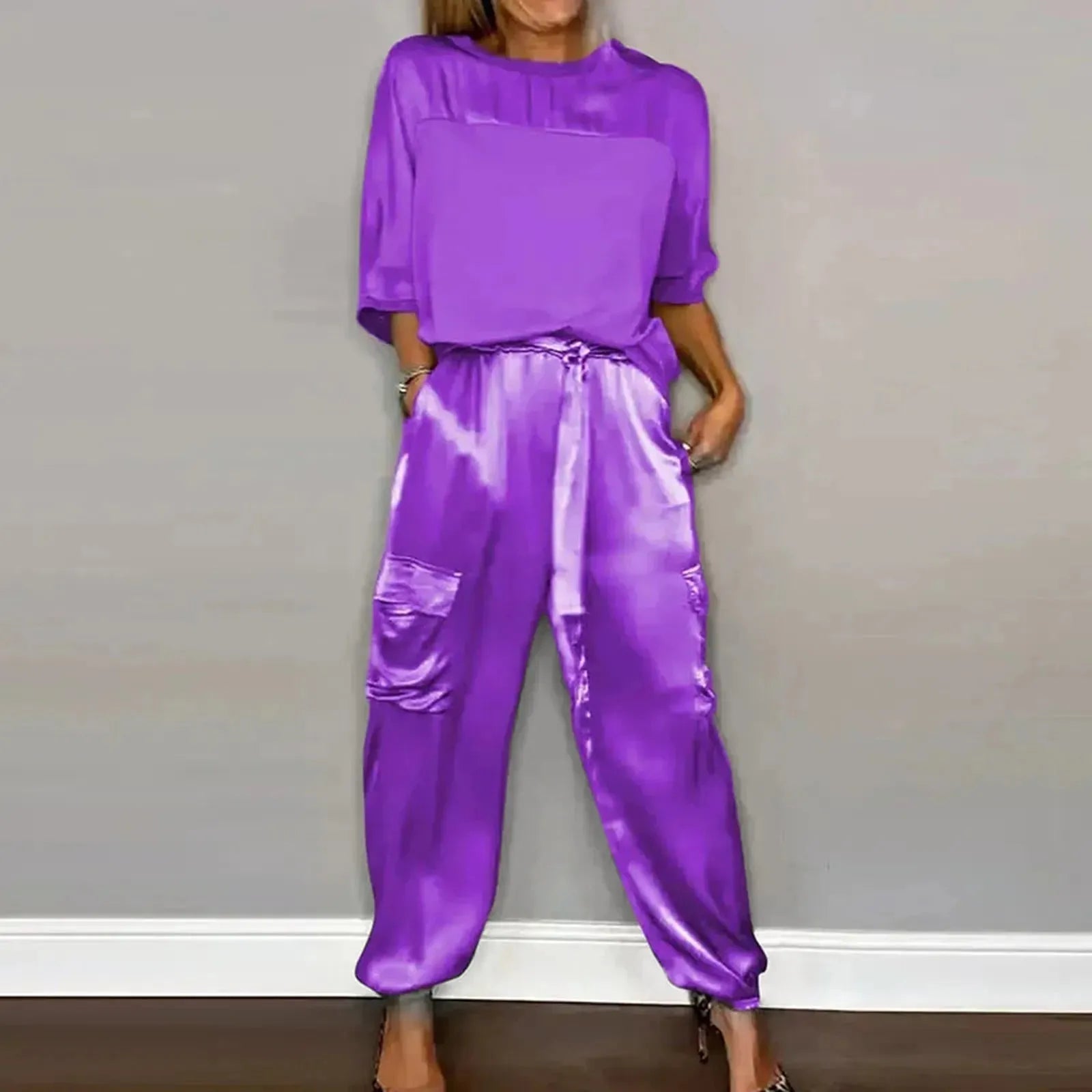 Sophie Paris I Satin Ensemble lounge deux pièces