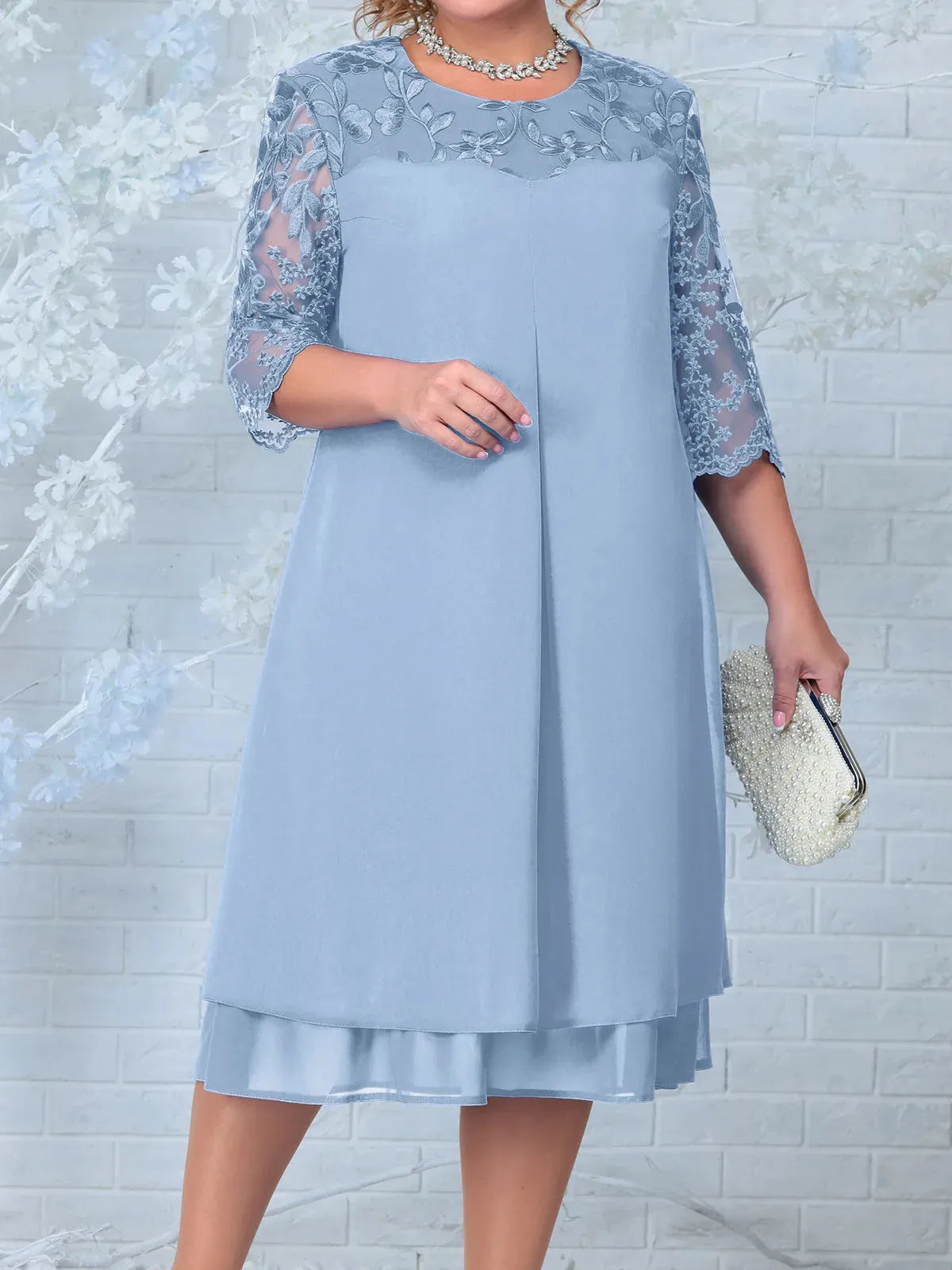 Sophie Paris I Plus Size Robe à fleurs brodées