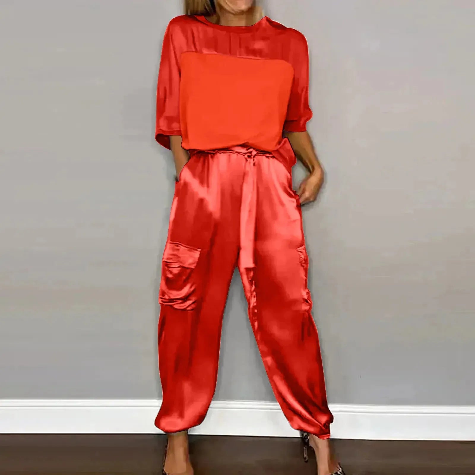Sophie Paris I Satin Ensemble lounge deux pièces
