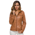 Sophie Paris I Veste en Similicuir avec Détails Zippés