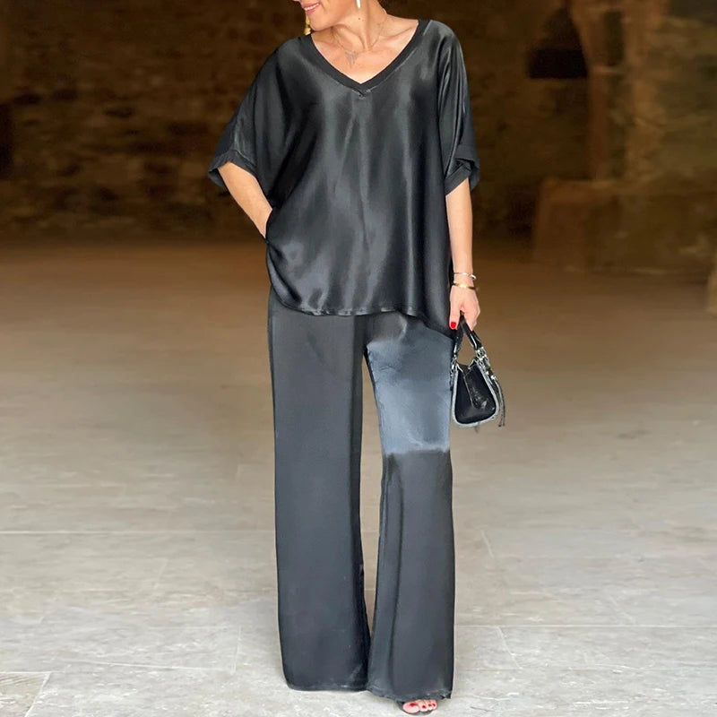 Sophie Paris I Pantalon large à taille moyenne