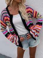 Sophie Paris | Cardigan Coloré en Tricot à Motifs