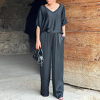 Sophie Paris I Pantalon large à taille moyenne