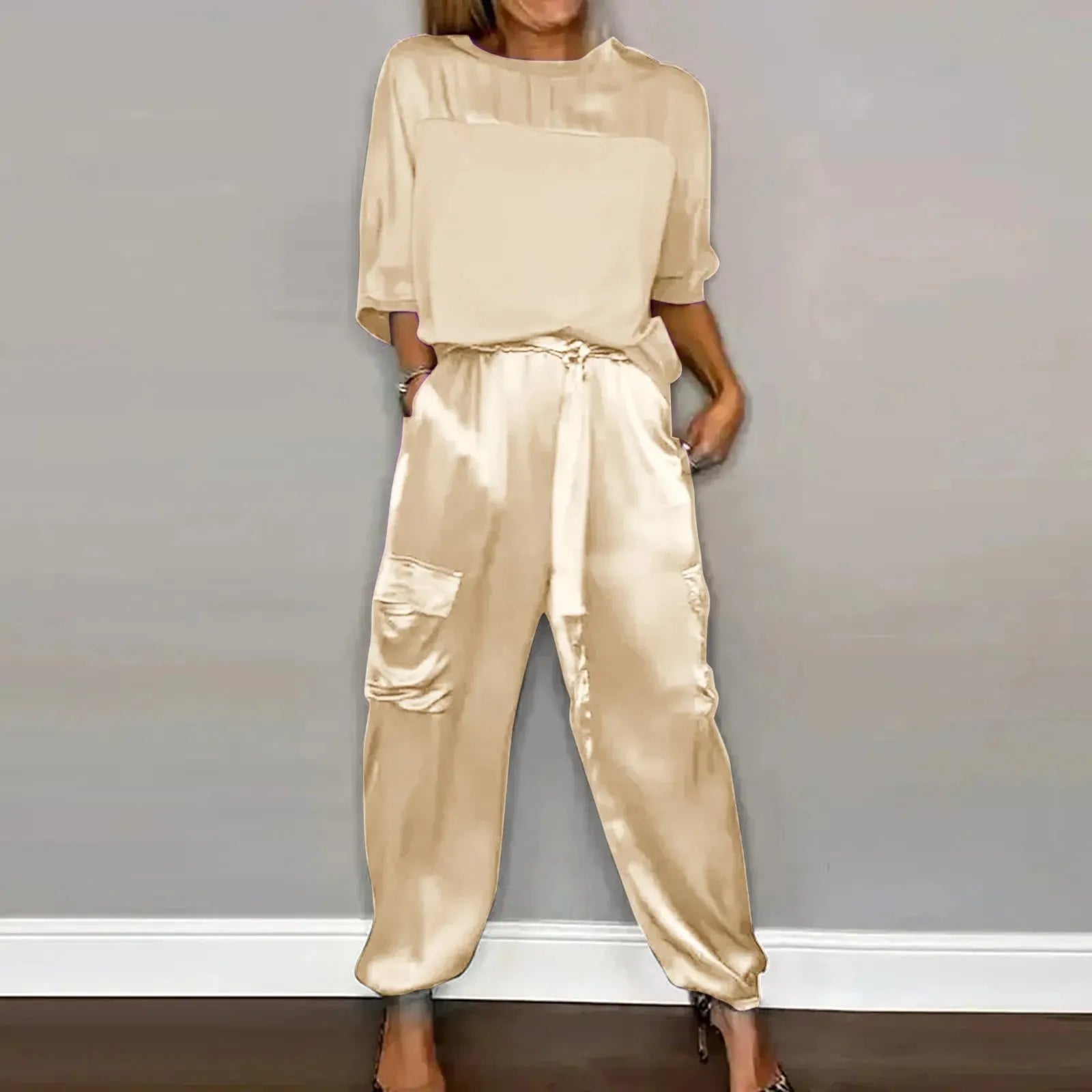 Sophie Paris I Satin Ensemble lounge deux pièces