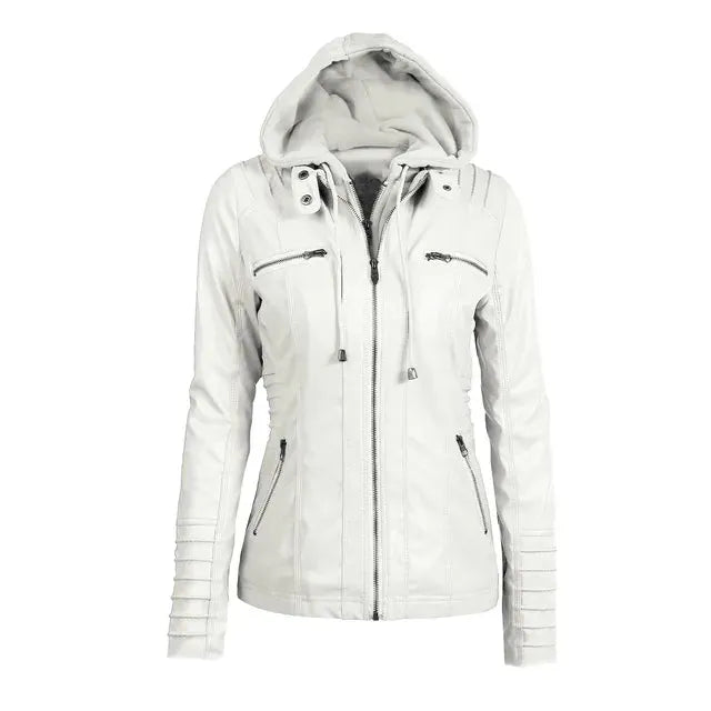 Sophie Paris I Veste en Similicuir avec Détails Zippés
