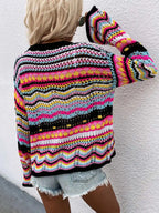 Sophie Paris | Cardigan Coloré en Tricot à Motifs