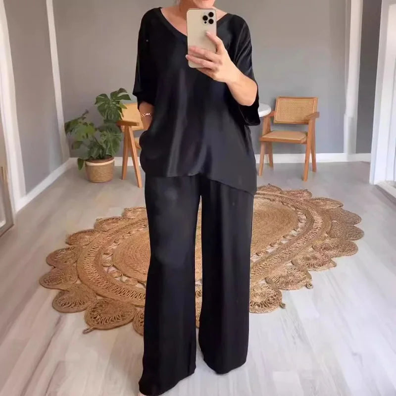 Sophie Paris I Pantalon large à taille moyenne