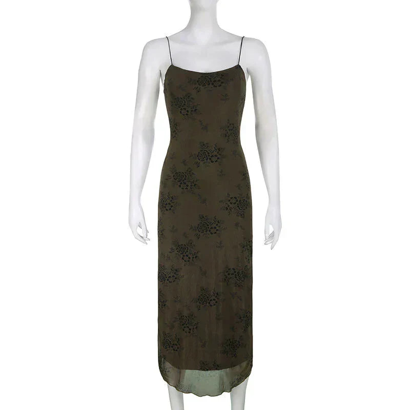 Pauline Laurent® | Robe vintage en dentelle florale avec superposition transparente