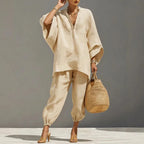 Ensemble Femme En Lin Bohème Asymétrique