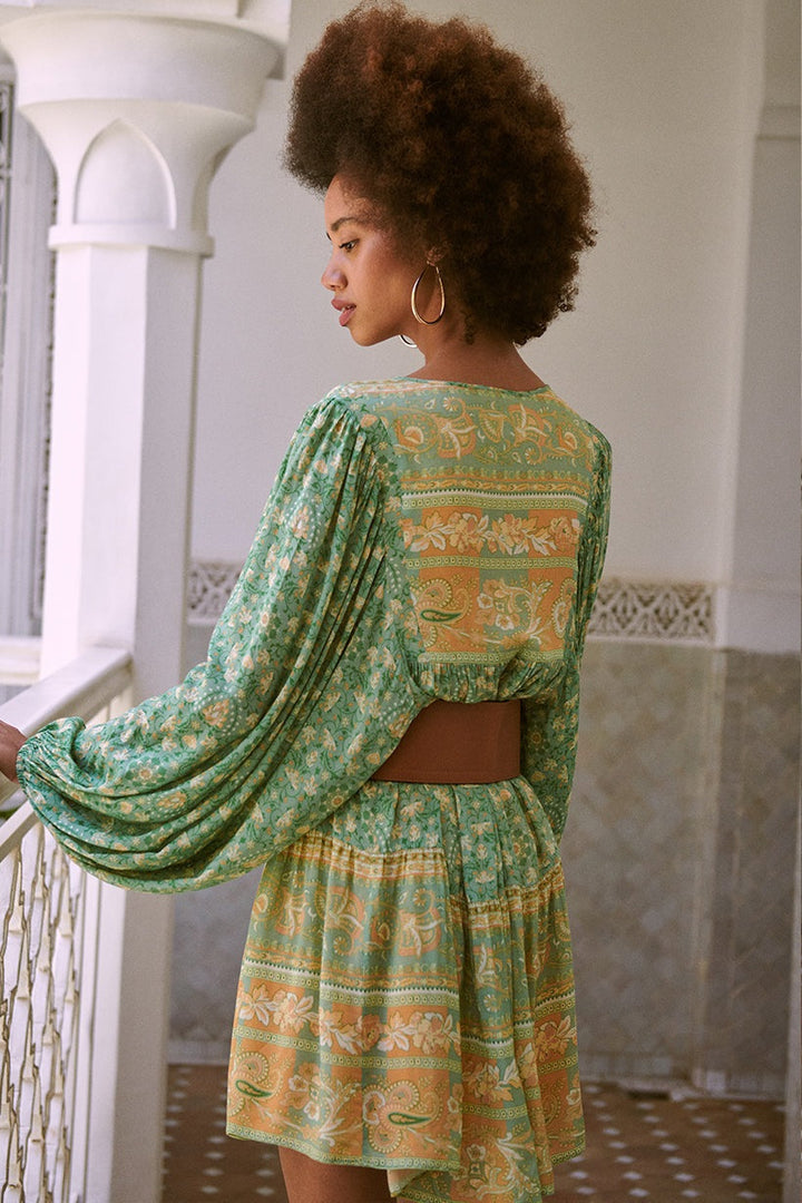 Pauline Laurent® | mini-robe paysanne avec imprimé splice