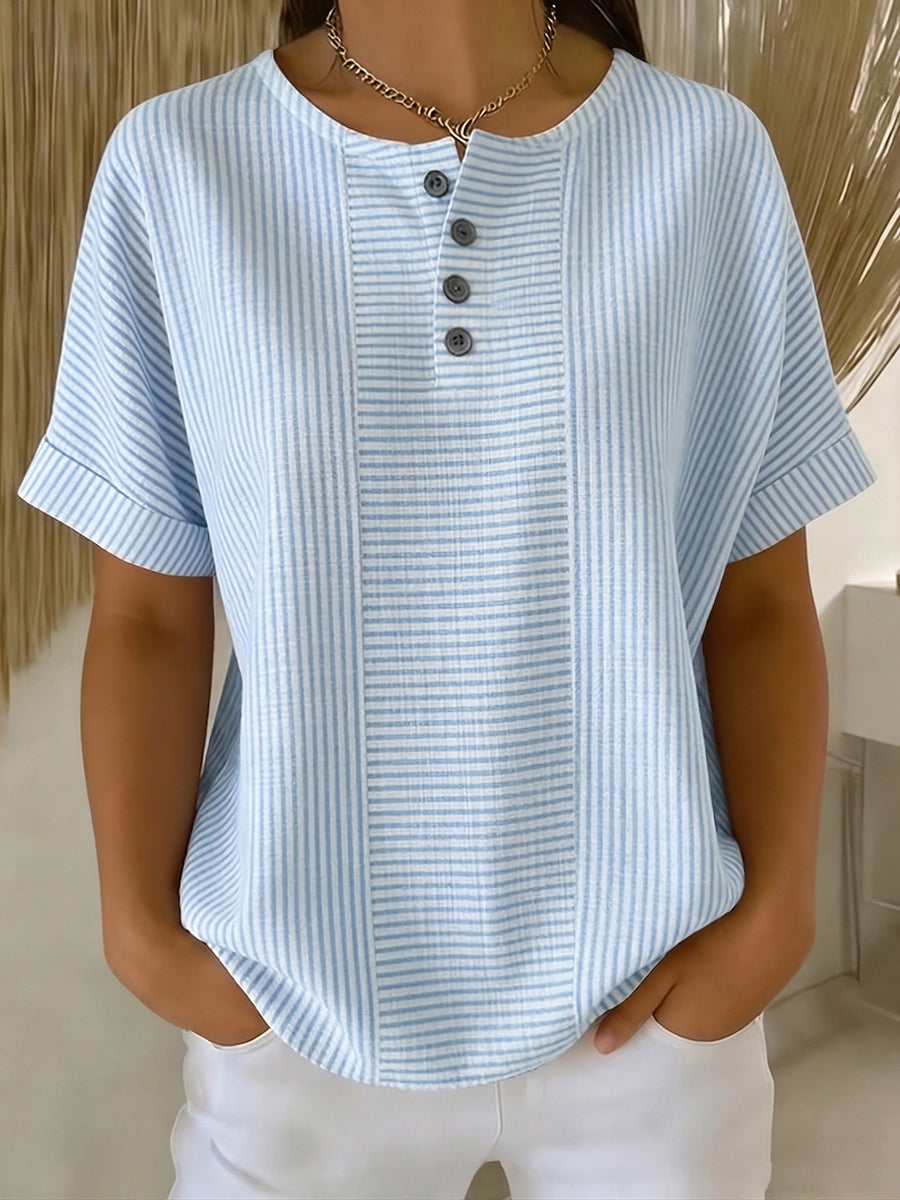 Blouse rayée résistante aux couleurs pour femmes