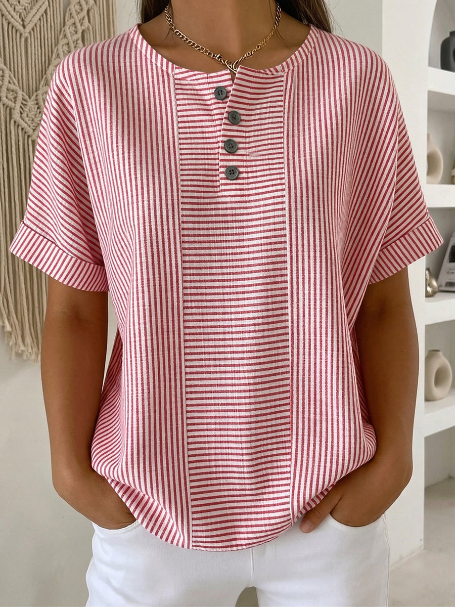 Blouse rayée résistante aux couleurs pour femmes
