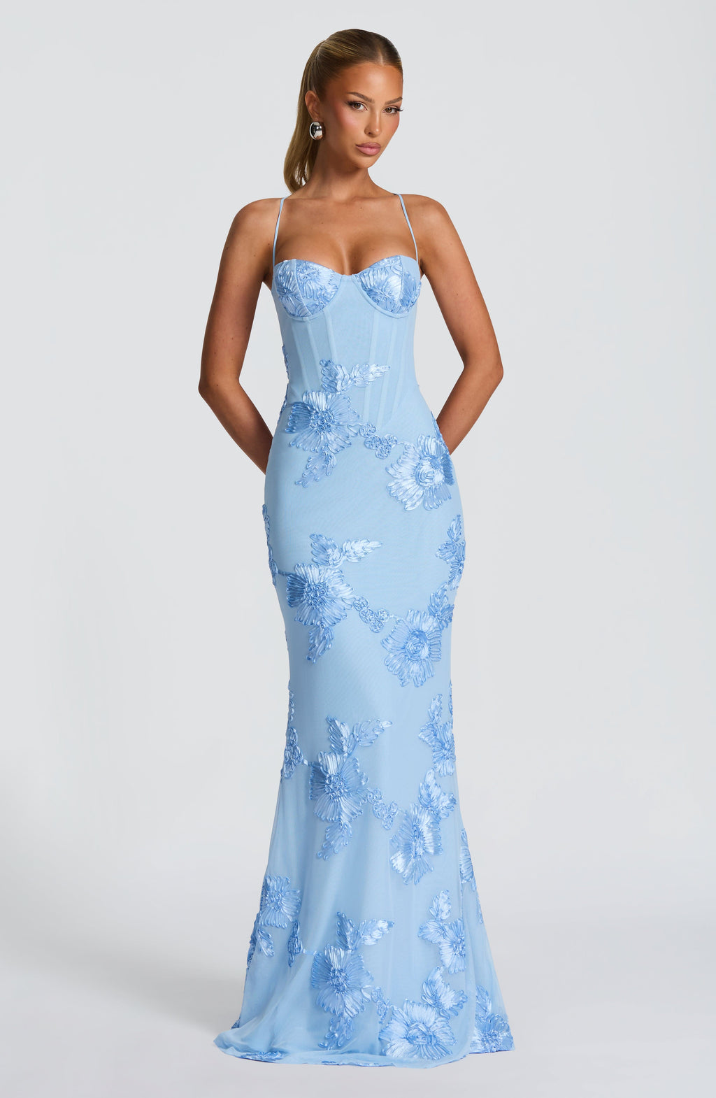 Robe longue à fines bretelles pour femme Élégante invitée mariage d'été