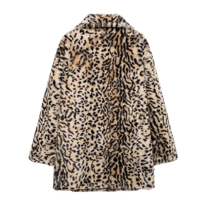 Elodie Lavin® | Manteau en fausse fourrure à imprimé léopard