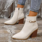 Sophie Paris I Bottes courtes à talons hauts avec fermeture éclair