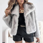 Veste courte en fausse fourrure luxueuse – Chic et confortable