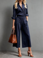 Ensemble Femme Pantalon Capri en Lin Rose et Chemise Ample