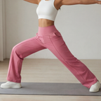 Pantalon de yoga à jambes larges avec taille croisée