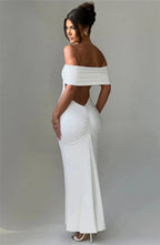 Robe maxi dos nu sans bretelles pour femmes