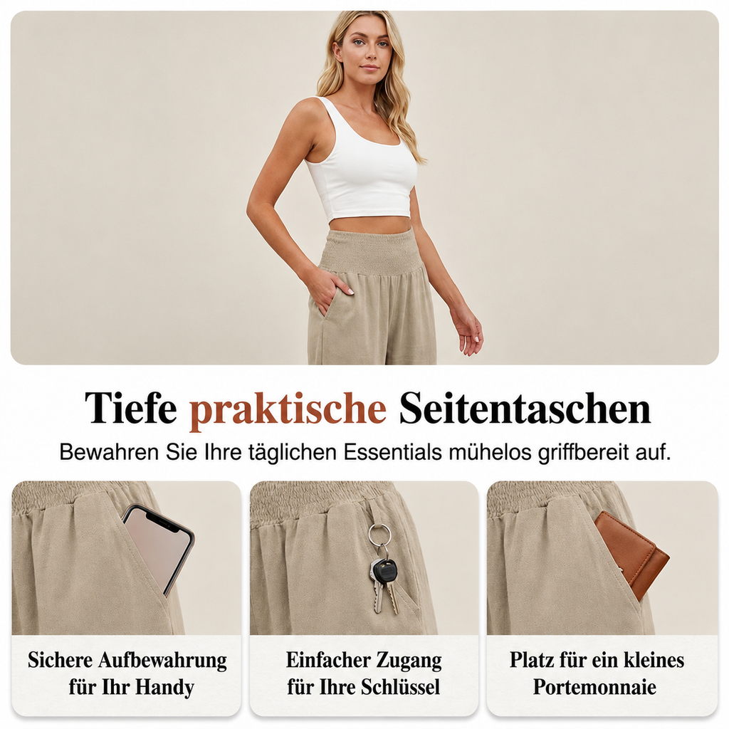 Pantalon large bohème avec ourlet à volants