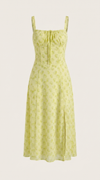 Robe midi fleurie pour femmes, idéale pour les invitées de mariage