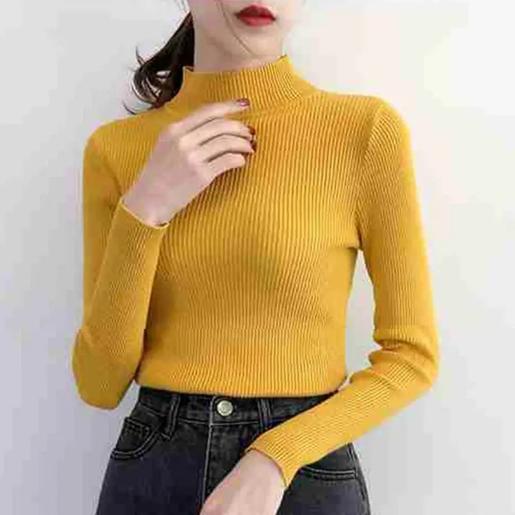 Pull en laine côtelée confortable pour femmes