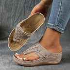 Sandales à talons compensés pour femmes, chaussures d'été confortables
