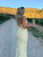 Robe Maxi Dos Nu Plongeant Fleurie Mode Été