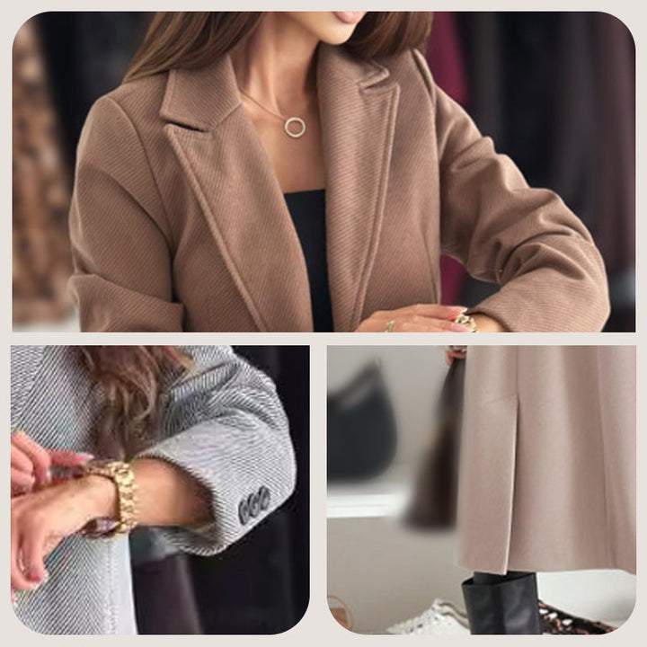 Manteau d'hiver long chic en laine pour femme