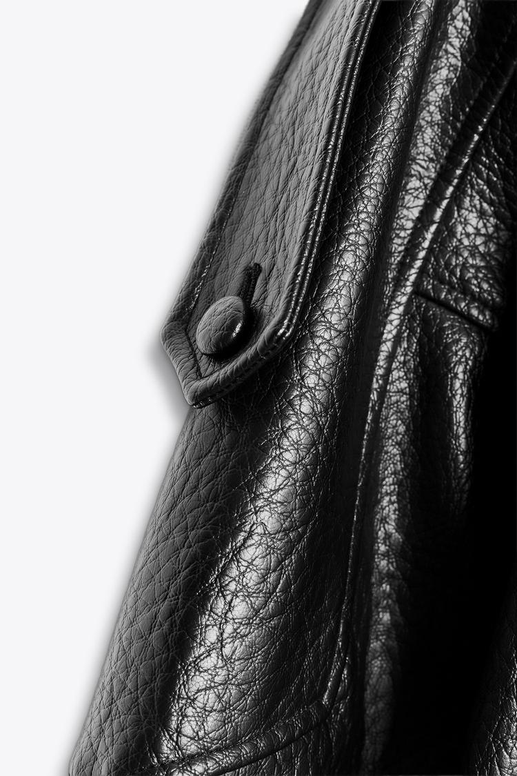 Veste en simili cuir noir