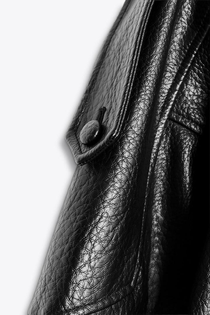Veste en simili cuir noir