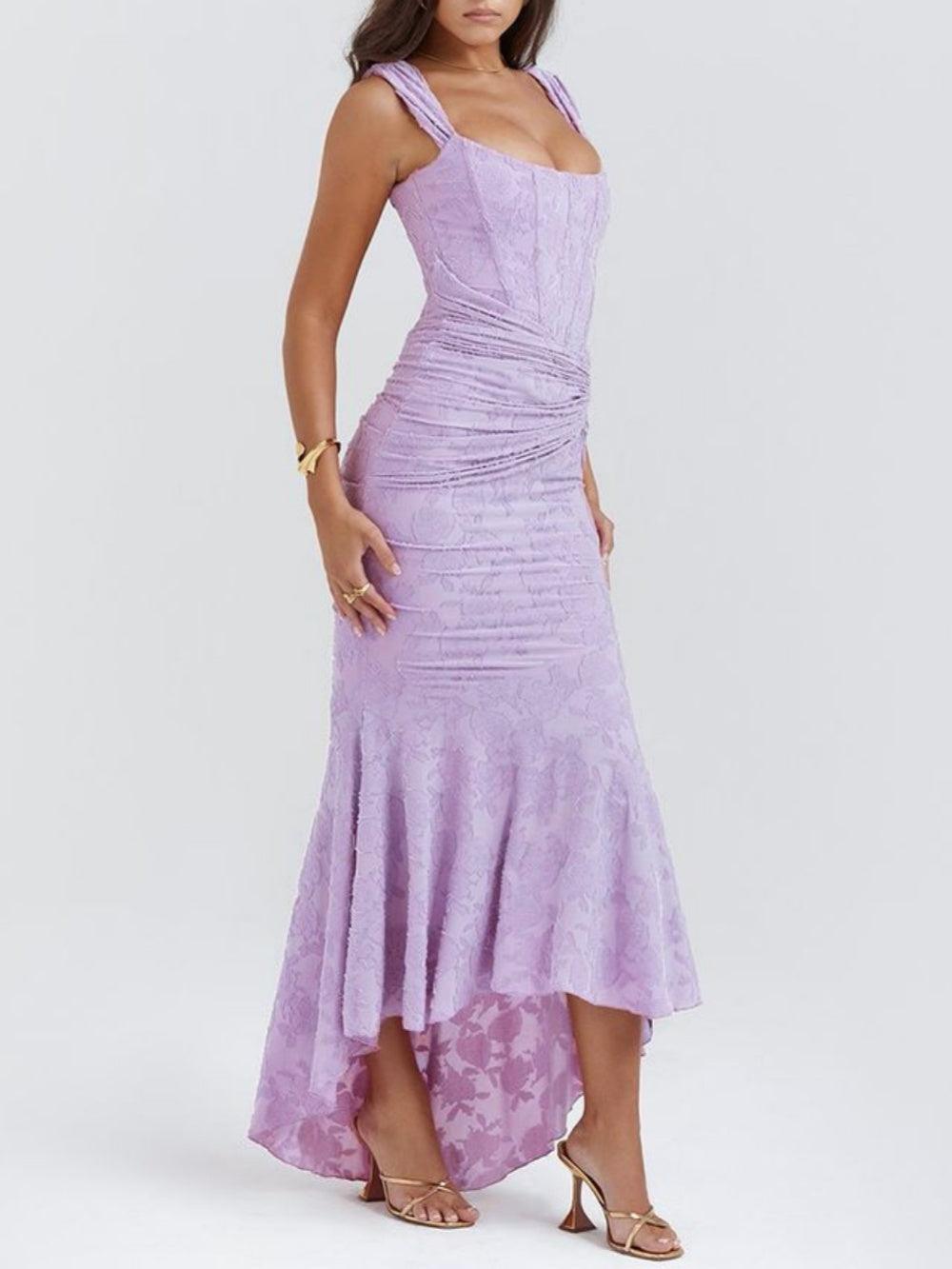 Robe Maxi Fleurie Bleuets