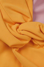 Robe mi-longue à manches ballon bicolore