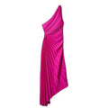 Robe midi plissée asymétrique à une épaule