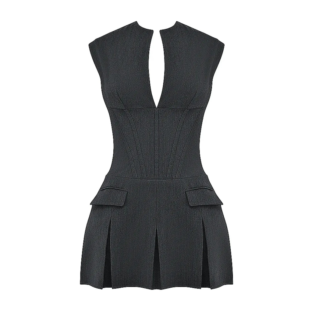 Robe Mini Corset Plissée au Charme Intemporel