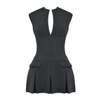 Robe Mini Corset Plissée au Charme Intemporel