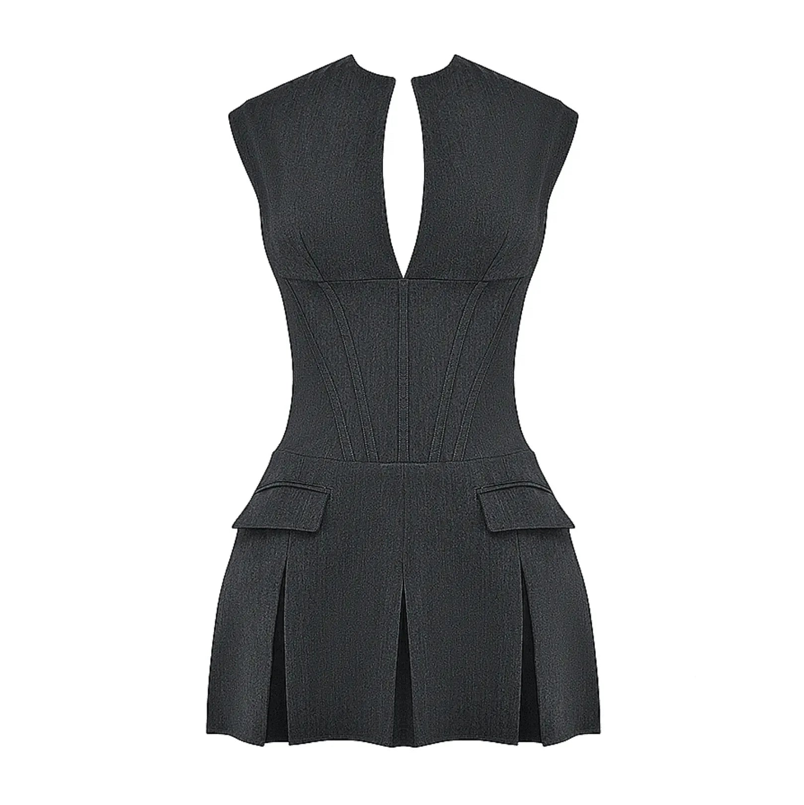 Robe Mini Corset Plissée au Charme Intemporel