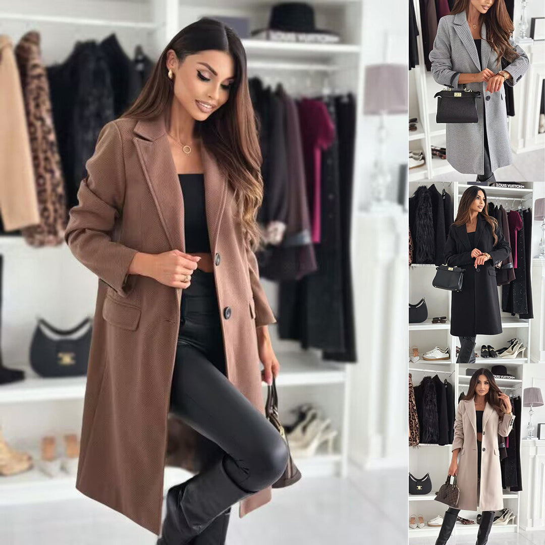 Manteau d'hiver long chic en laine pour femme