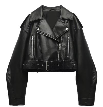 Veste Moto Biker en Cuir Noir Classique