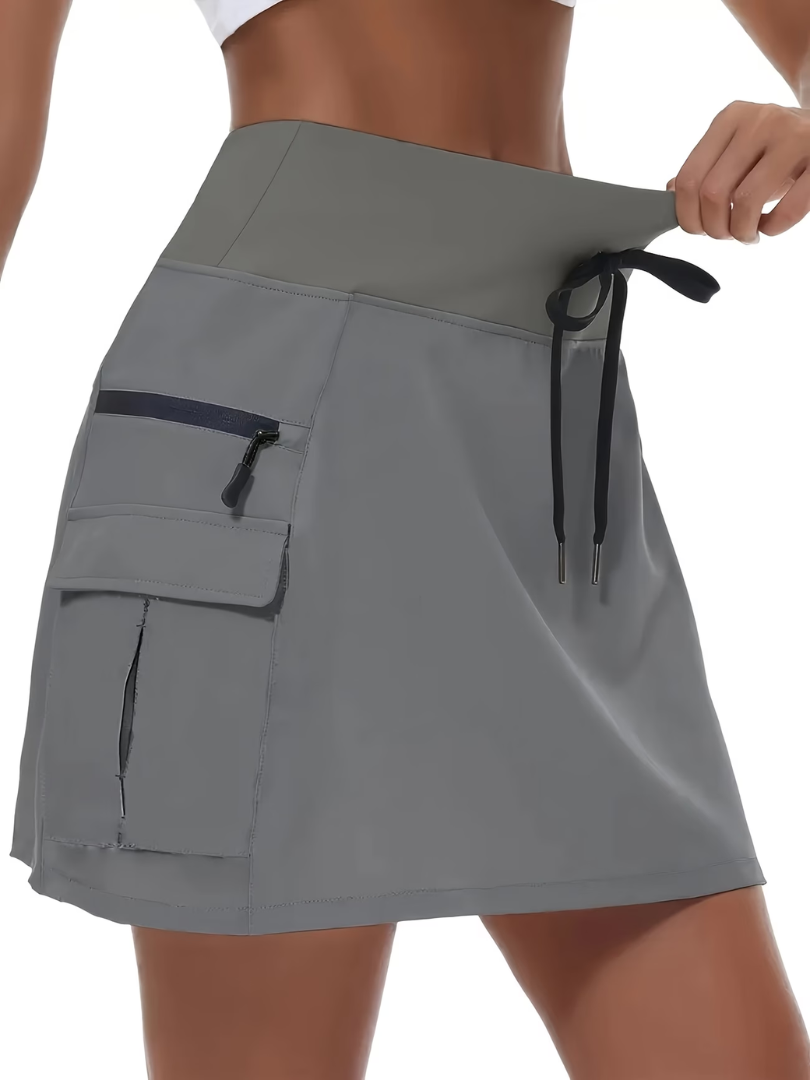 Jupe courte stretch confortable avec short intégré pour femme
