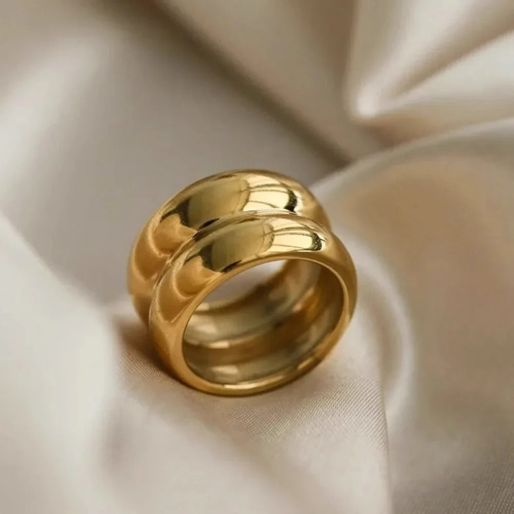 Pauline Laurent® | Bague épaisse double anneau en acier inoxydable