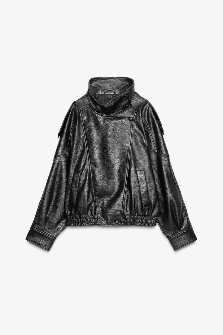 Veste en simili cuir noir