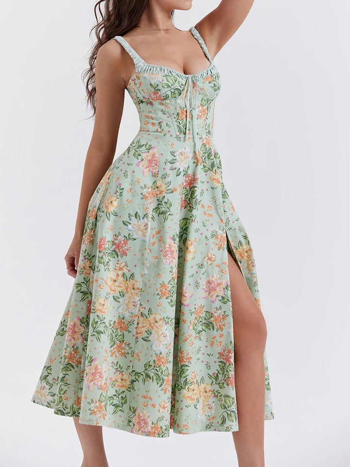 Pauline Laurent® | Robe longue à fleurs au charme romantique