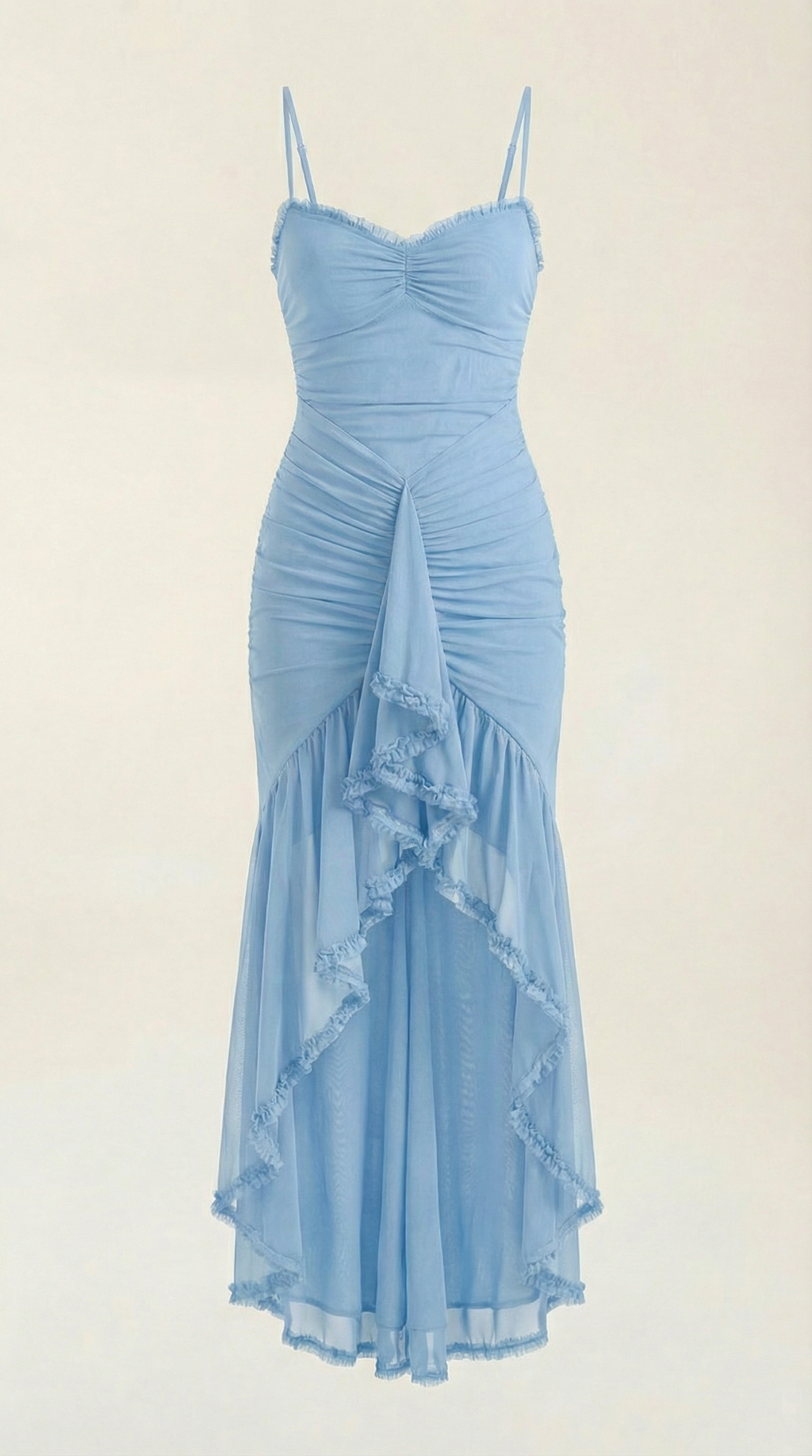 Robe maxi asymétrique à volants pour femmes