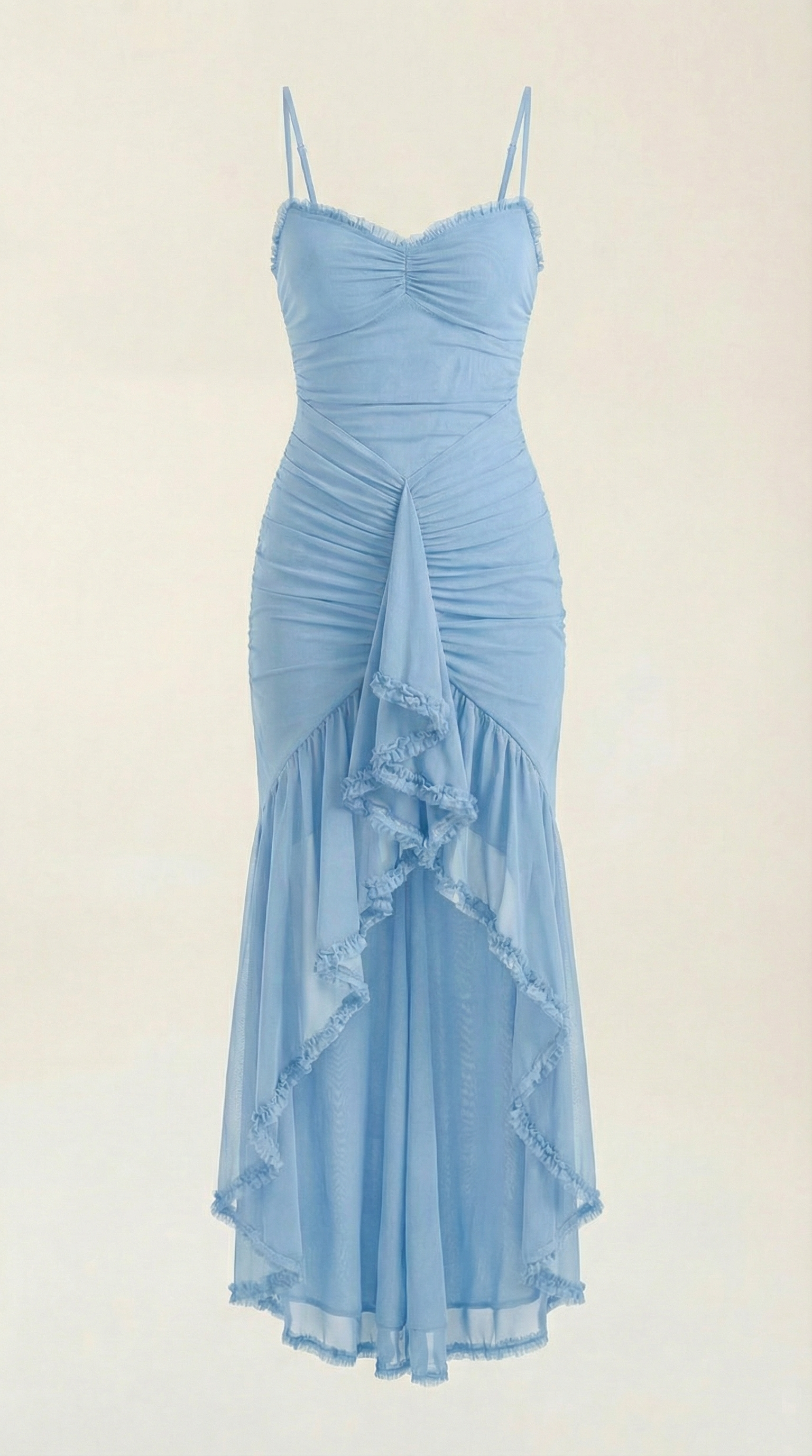 Robe maxi asymétrique à volants pour femmes